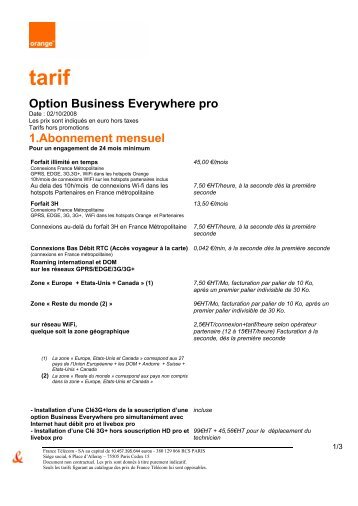 tarif Option Business Everywhere pro - Orange-business.com