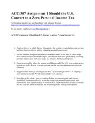 ACC307 Assignment 1 Should the U.S. Convert to a Zero Personal Income Tax