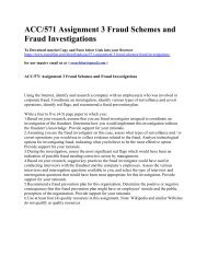 ACC571 Assignment 3 Fraud Schemes and Fraud Investigations