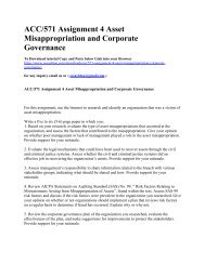 ACC571 Assignment 4 Asset Misappropriation and Corporate Governance