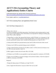 ACCT 216 (Accounting Theory and Applications) Entire Course