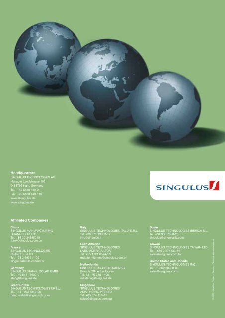 TIMARIS - Singulus Technologies AG
