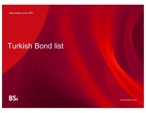 Turkey Bond List