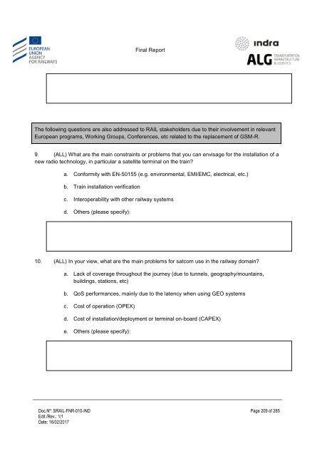 Study on feasibility of SATCOM for railway communication