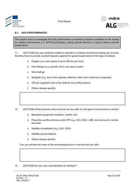 Study on feasibility of SATCOM for railway communication