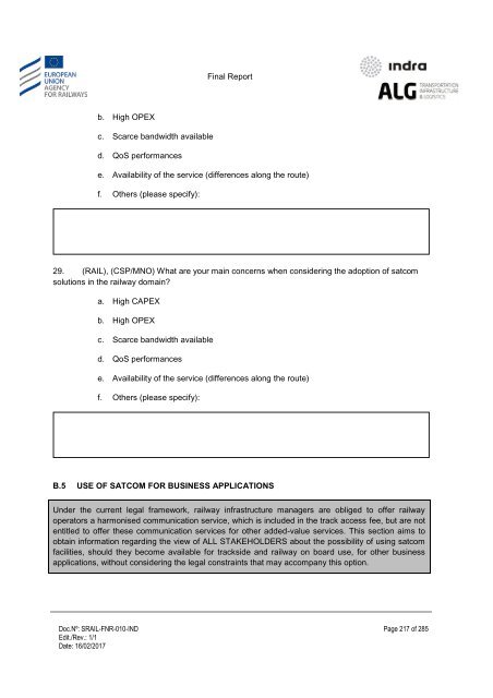 Study on feasibility of SATCOM for railway communication