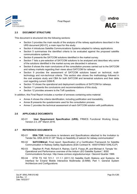 Study on feasibility of SATCOM for railway communication