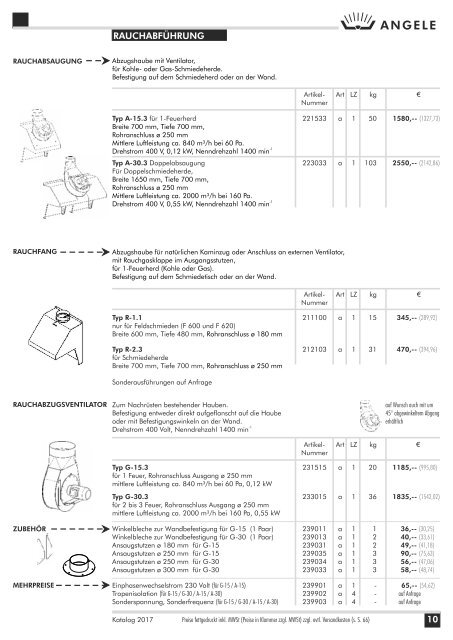 ANGELE Schmiedetechnik Katalog 2017