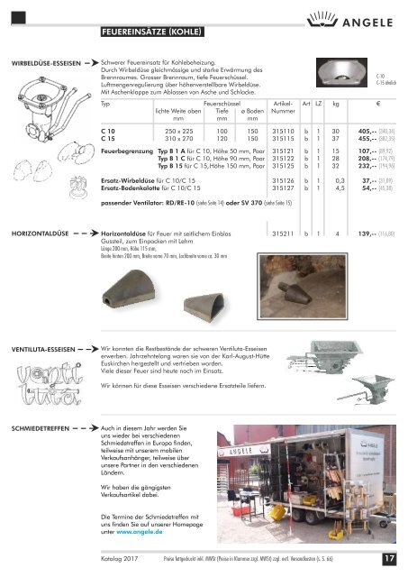 ANGELE Schmiedetechnik Katalog 2017