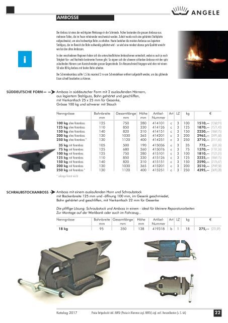 ANGELE Schmiedetechnik Katalog 2017