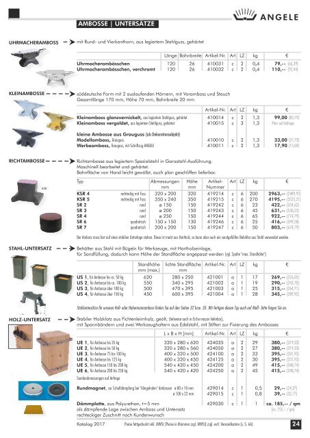 ANGELE Schmiedetechnik Katalog 2017