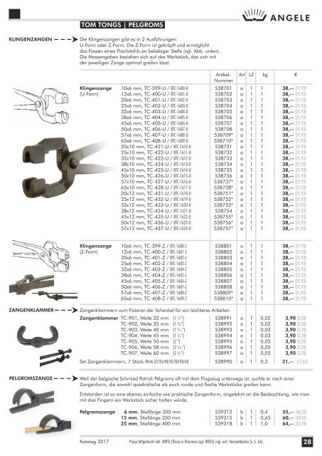 ANGELE Schmiedetechnik Katalog 2017