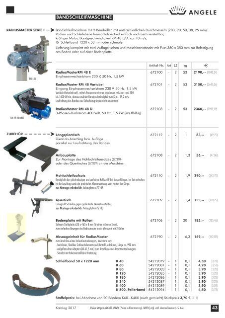 ANGELE Schmiedetechnik Katalog 2017