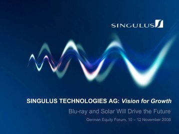 Optical Disc - Singulus Technologies AG