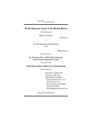 Glenn v. Valero Energy Corp. - Cockle Law