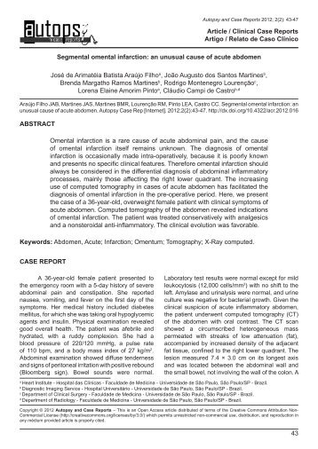 an unusual cause of acute a - Autopsy and Case Reports