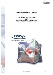 unique selling points product philosophy and technological ... - SIV.AG