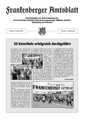 Amtsblatt der Stadt Frankenberg - Nr. 20/01 vom