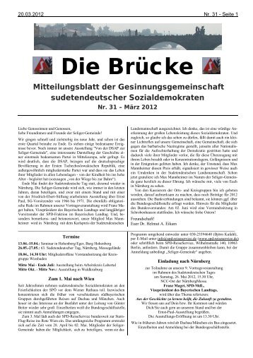 Die Brücke Mitteilungsblatt der ... - Seliger Gemeinde