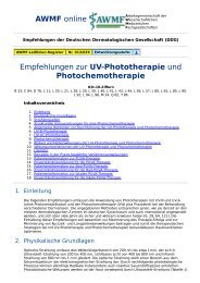 AWMF online - S1-Empfehlung Dermatologie: Phototherapie ...
