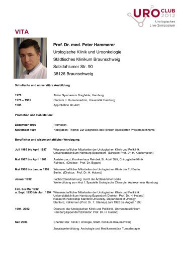 Prof. Dr. med. Peter Hammerer Urologische Klinik und Uroonkologie ...