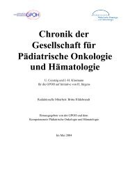 Chronik der Gesellschaft für Pädiatrische Onkologie und Hämatologie