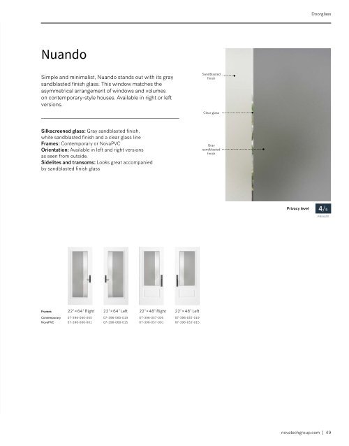 Novatech Entry Doors Catalog