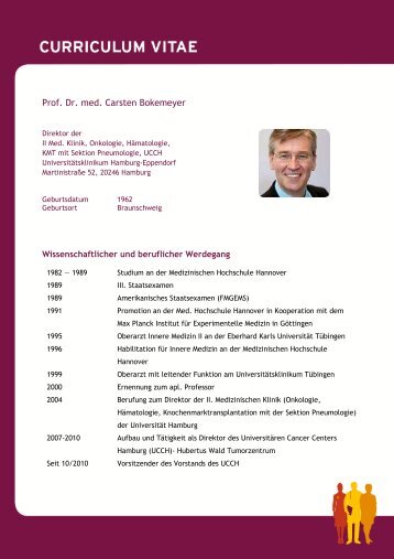 CV Prof. Dr. med. Carsten Bokemeyer - Best of ASCO 2012