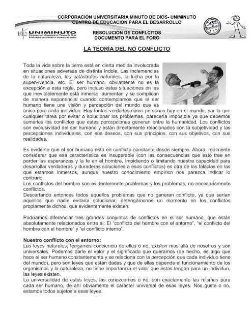 DOCUMENTO PARA EL FORO DE RESOLUCIÓN DE CONFLICTOS