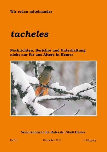 Tacheles: Novemberausgabe erschienen - Hemer