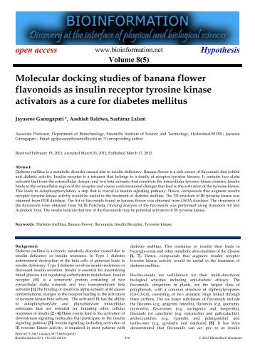 Molecular docking studies of banana flower ... - Bioinformation