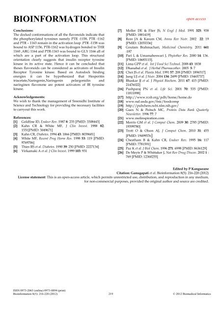 Molecular docking studies of banana flower ... - Bioinformation