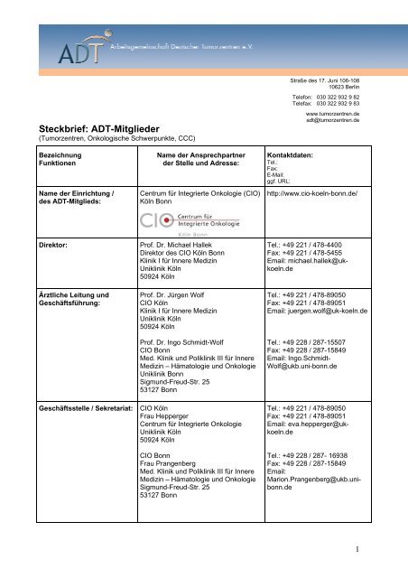 Steckbrief: ADT-Mitglieder - Arbeitsgemeinschaft Deutscher ...