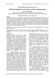 Nutritional significance of sulphur in pulse cropping system