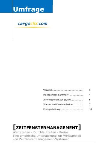 Umfrage [ZEITFENSTERMANAGEMENT] - Verkehrsrundschau
