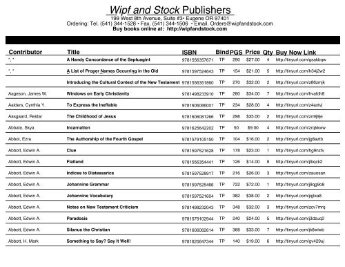 Wipf and Stock Publishers