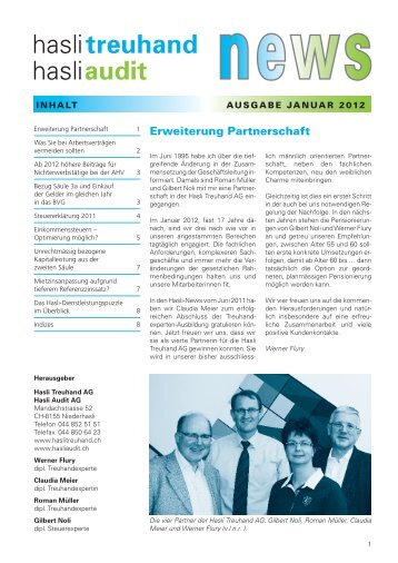 Hasli News Januar 2012 (1,3 MB) - Hasli Treuhand AG