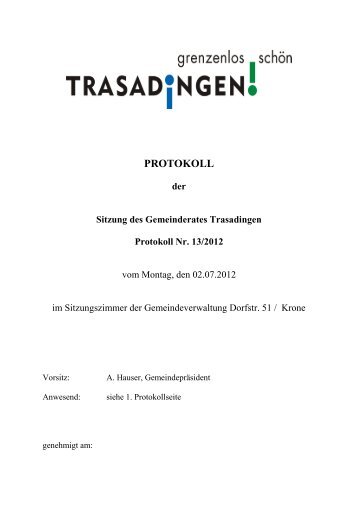 PROTOKOLL - Trasadingen