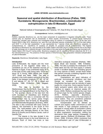 Seasonal and spatial distribution of Brachionus - Biology and ...