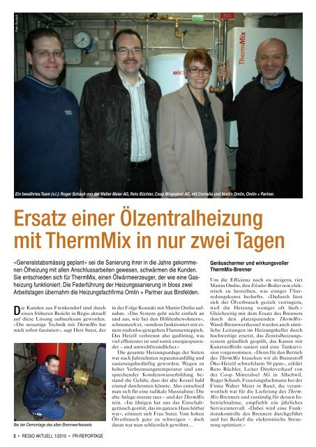 Ersatz einer Ölzentralheizung mit ThermMix in nur ... - omlin + partner