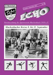Mackenbacher Kerwe 8. bis 11. September - SV Mackenbach