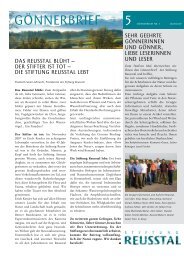 Gönnerbrief Nr. 5 2008/2009 - Stiftung Reusstal