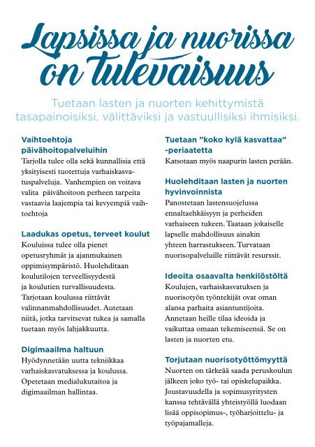 Vantaan Kokoomuksen kuntaohjelma 2017-2021