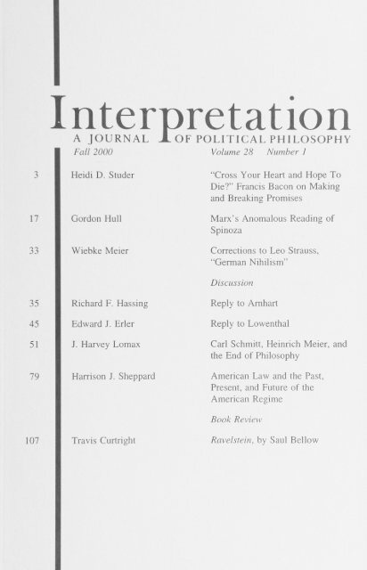 Interpretation: A Journal of Political Philosophy