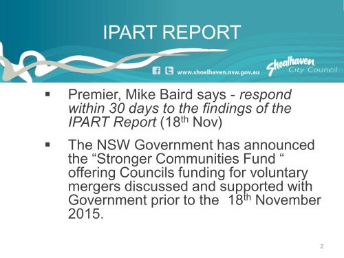 Special Rate Variation  Community Engagement Report - Shoalhaven City Council