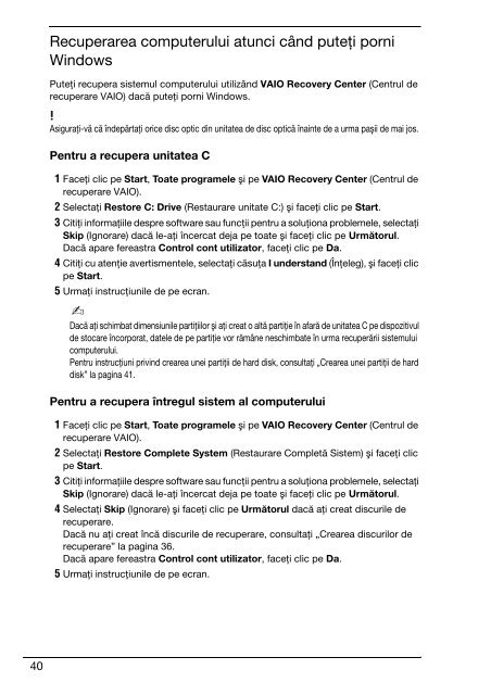 Sony VGN-FW5JTF - VGN-FW5JTF Guide de d&eacute;pannage Roumain