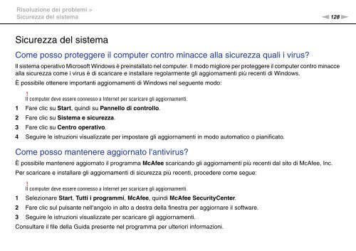 Sony VGN-FW5JTF - VGN-FW5JTF Mode d'emploi Italien