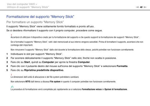 Sony VGN-FW5JTF - VGN-FW5JTF Mode d'emploi Italien