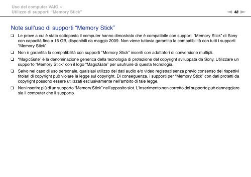 Sony VGN-FW5JTF - VGN-FW5JTF Mode d'emploi Italien