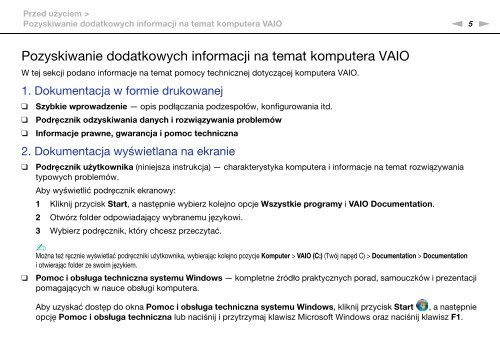 Sony VGN-FW5JTF - VGN-FW5JTF Mode d'emploi Polonais